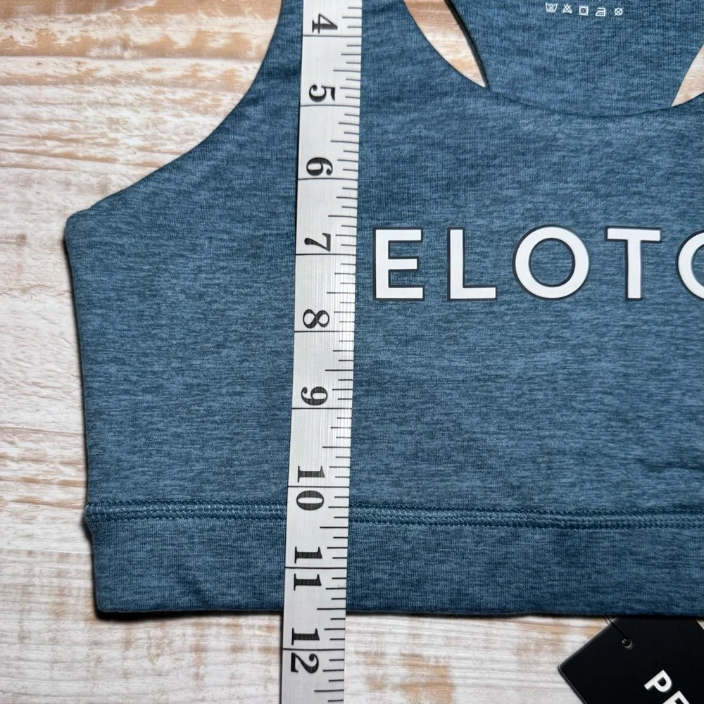 Peloton Heathered Strappy Teal Sports Bra Size Small - Picture 8 of 9